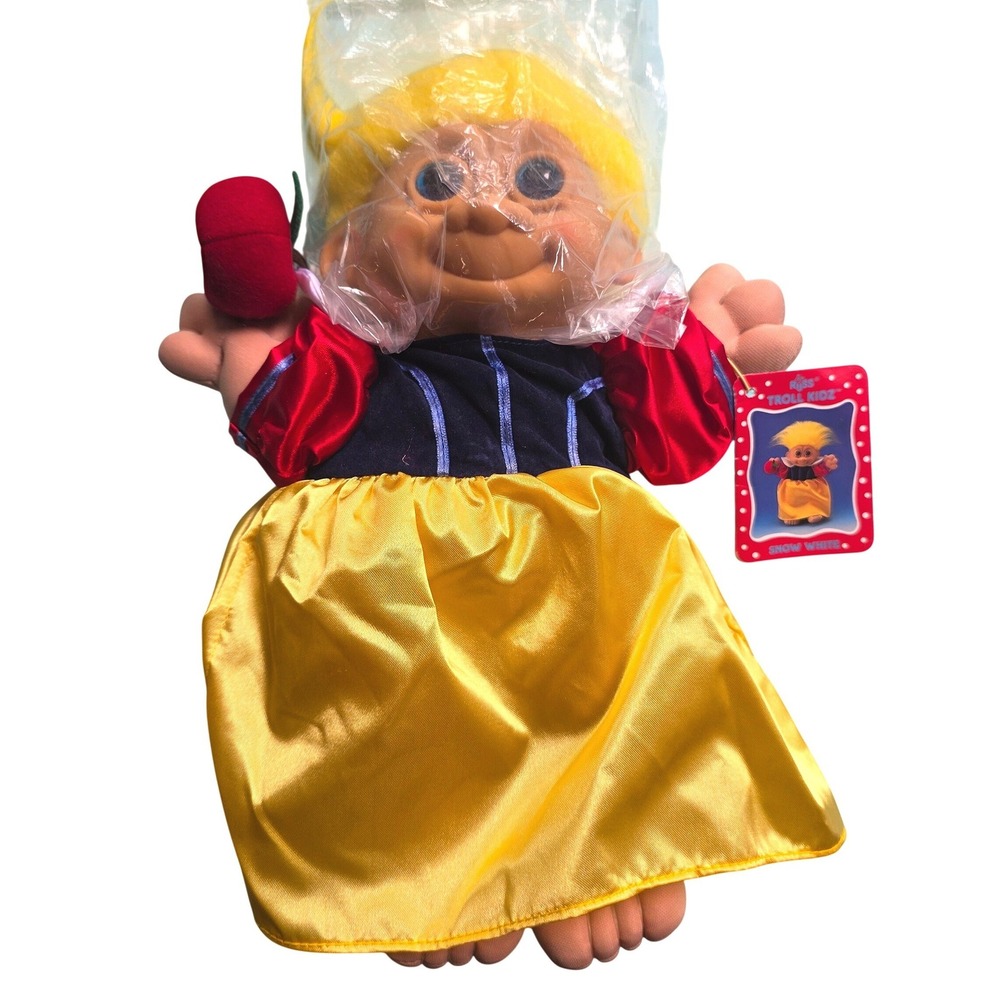 Vintage Russ Berrie Troll Kidz Snow White Plush Doll Yellow‎ Hair 2164 NWT